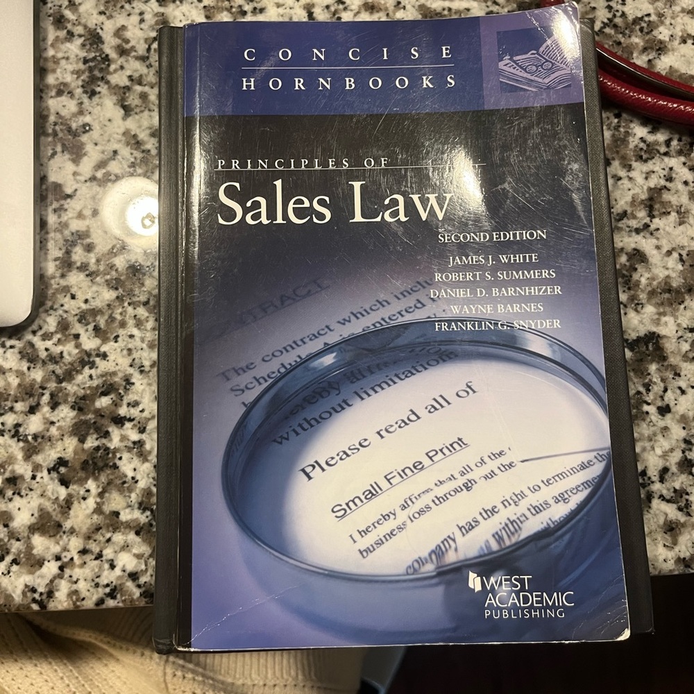 Sales Law Concise Hornbook